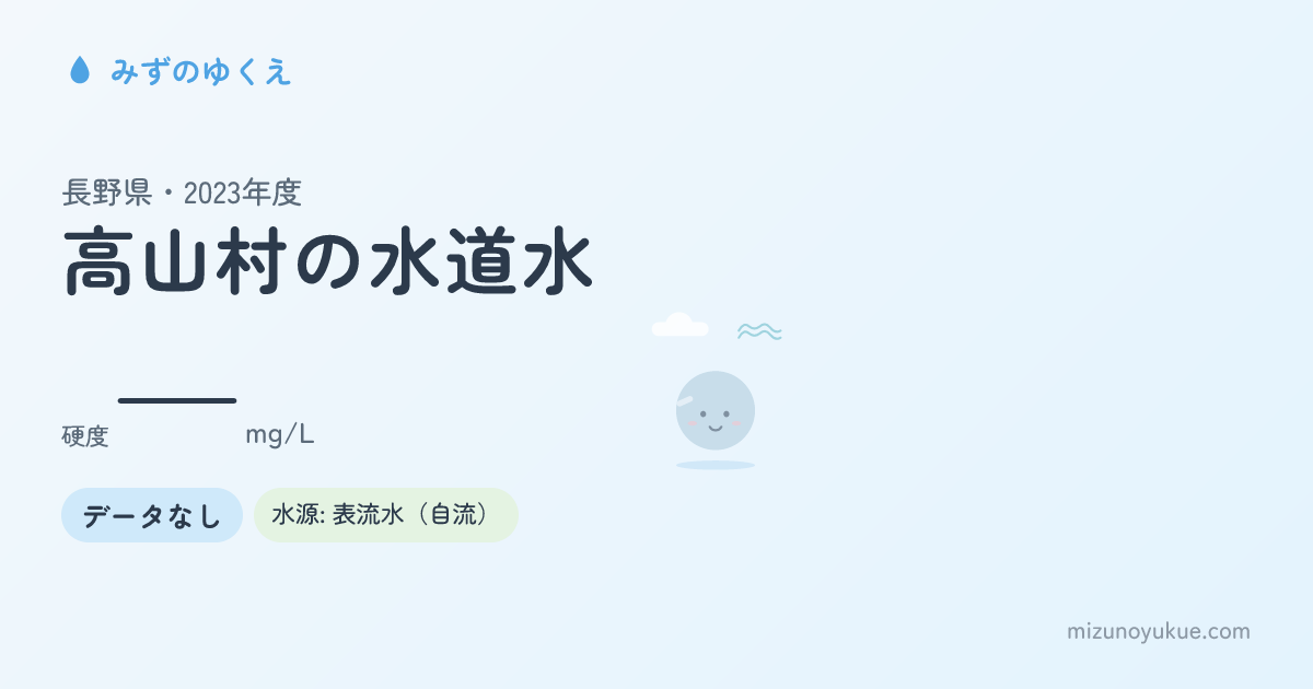 長野県高山村の水道水カード